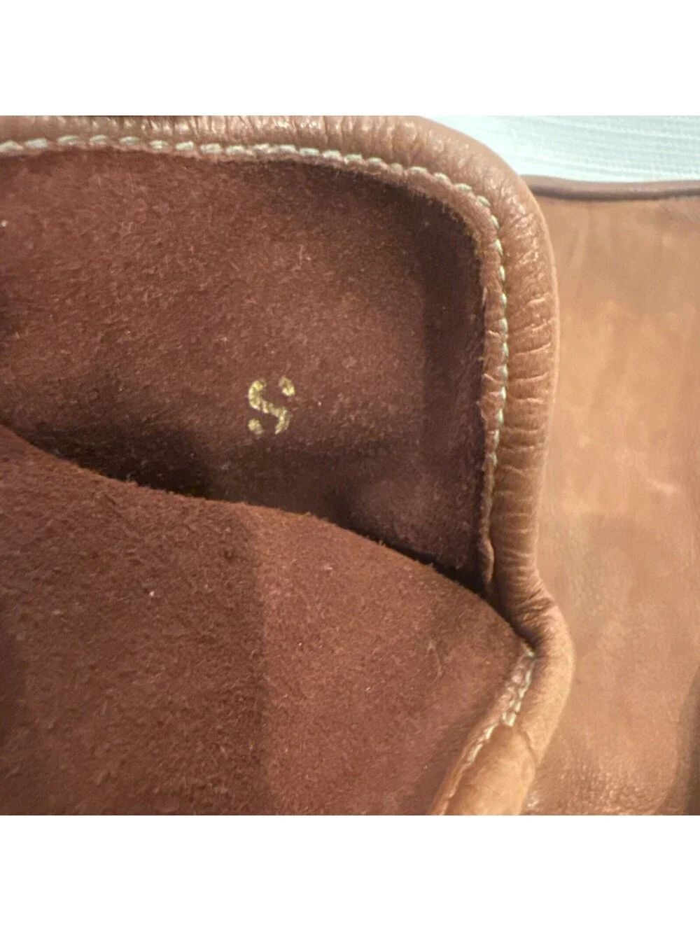 Vintage 90s Premium quality Ladies Brown Leather Gloves Cashmere Lining Size S
